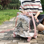 Pet Trolley Case, Fully Transparent Cat Case, Breathable Space Cabin Cat Bag, Outdoor Bag, Portable Small Dog Bag