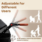 All-Terrain 4-Wheel Pet Stroller for 2 Small Dogs, Adjustable Handle, Canopy, Cup Holder, Black