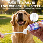 Pet Teeth Cleaning Kit Enzymatic Toothpaste for Cats Dogs with Toothbrush Finger Brush Reduce Plaque Tartar Blueberry Flavor