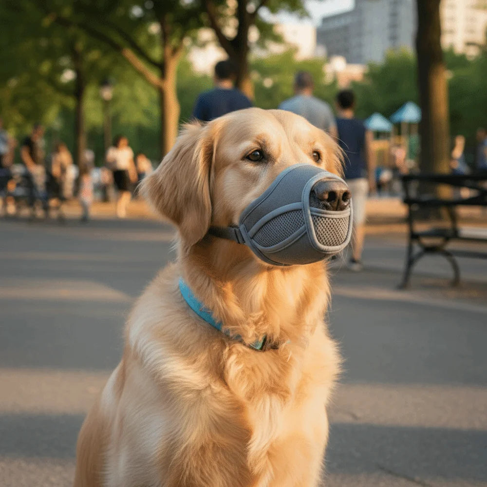 Breathable Dog Mesh Muzzle Prevent Barking Adjustable Strap Anti Licking Mouth Cover Anti Biting Dog Muzzle Buckle Outdoor Use