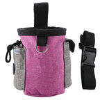 Linen Cotton Fabric Dog Feeding Pouch Water Tough Waist Hung Style Pet Training Bag Multi Compartment Adjustable Size