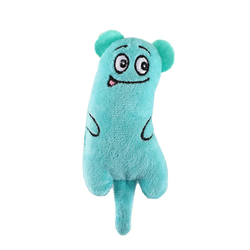 Mini Catnip Chew Toy for Kittens — Cute Plush Teeth Grinding Squeaky Toy with Catnip