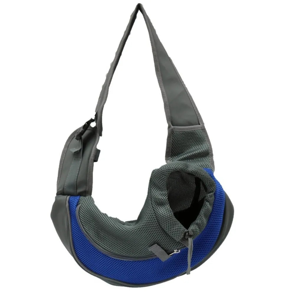 Hands-Free Puppy Carrier Backpack Breathable Crossbody Bag Travel Shoulder Bag Multi-size Oxford Cloth Mesh Sling Bag