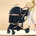 2025 Lightweight Foldable Pet Stroller for Dogs & Cats - Portable Outdoor Travel Carrier