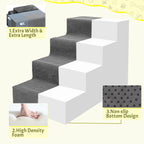4-Tier/5-Tier Foam Pet Stairs for Beds & Couches (Non-Slip)
