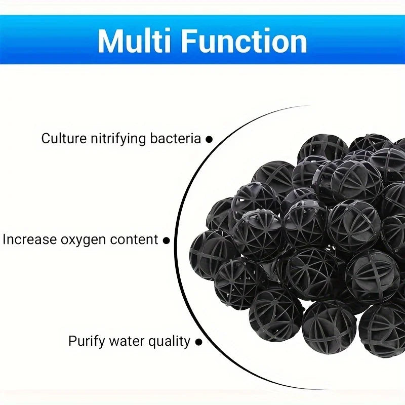Aquarium Bio Balls Filter Media (50–100pcs, Biochemical Balls, Fish Tank Wet/Dry Filter)