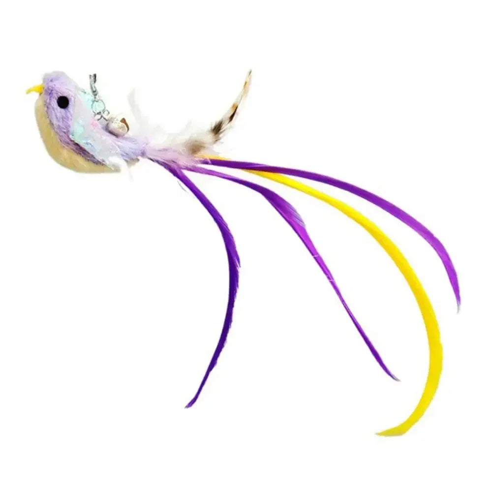 Plush Bird Cat Teaser Wand with Suction Cup