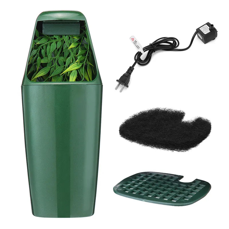110V/220V Reptile Drinking Water Filter Fountain Green Feeding Chameleon Lizard ABS Dispenser Humidifier Reptiles Supplies