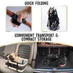 Pet Stroller with Detachable Carrier - Ideal for Small to Medium Dogs Cats - Compact Convenient Design - Easy Assembly Pet Stro