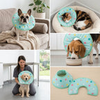 Sponge Padded Pet Recovery Ring Flexible Frame Light Weight Anti Lick Guard Polka Dot Skin Friendly Pet Recovery Wrap