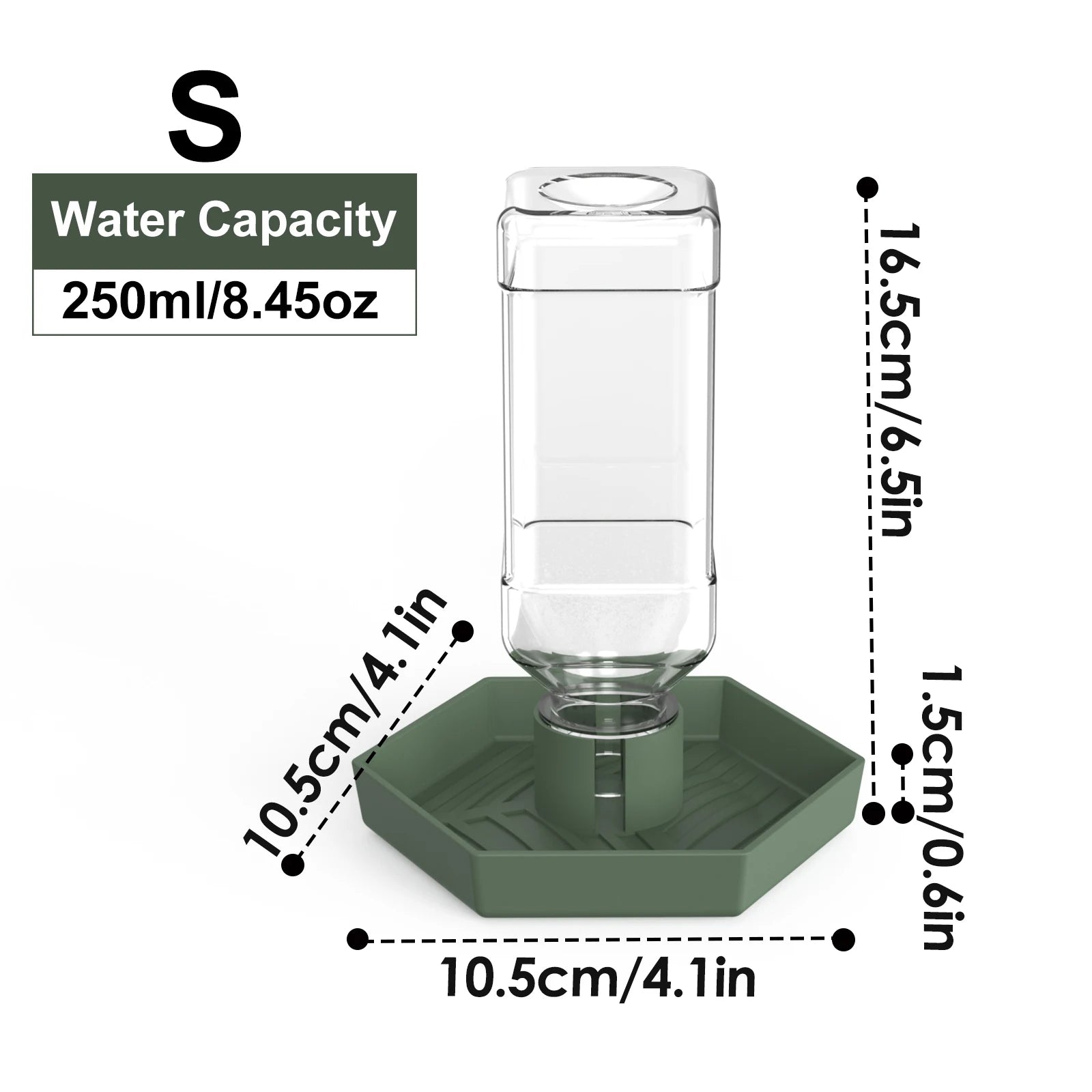 Reptile Water Dispenser-Bearded Dragon Water Bowl - Small Water Dish for Tortoise - Bowls for Reptiles & Amphibians (S)