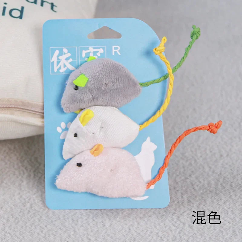 Soft Fleece Simulation Mouse Catnip Toy — Teeth Cleaning Interactive Play Toy for Cats & Kittens