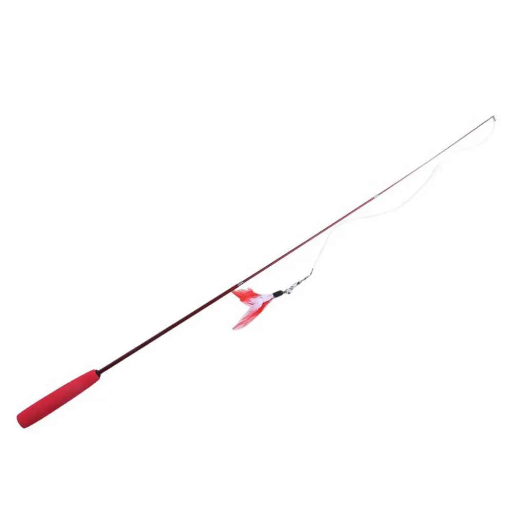3-Section Telescopic Cat Teaser Wand — Durable Interactive Fishing Pole Stick for Cats