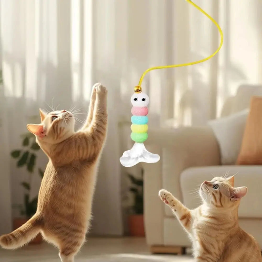 Electric Door-Hanging Swing Cat Toy — Automatic Elastic Rope Feather & Bell Teaser