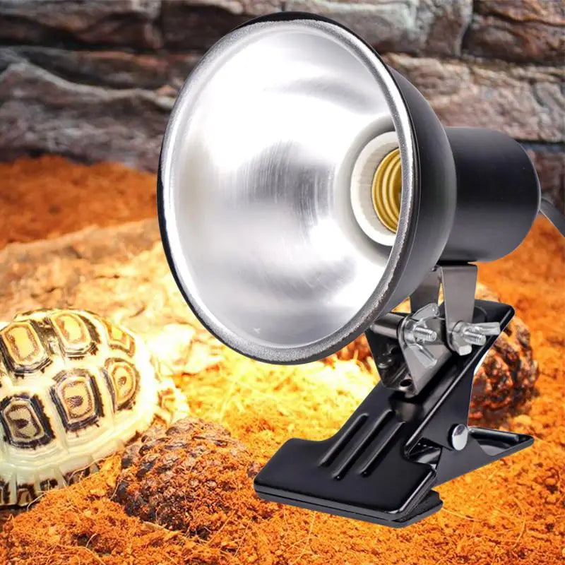 Reptile Lamp Holder with Clip-On Universal Lampshade Reptile Pets Feeding Box Heating Lamp Holder Lizard Turtle Basking Heating