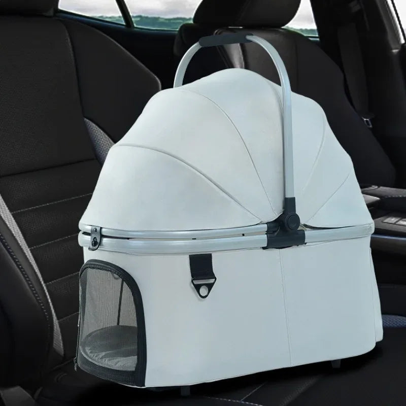 Lightweight Pet Stroller Foldable Outdoor Pet Stroller for Cats and Dogs Detachable Portable Pet Carrier High View Dog Stroller
