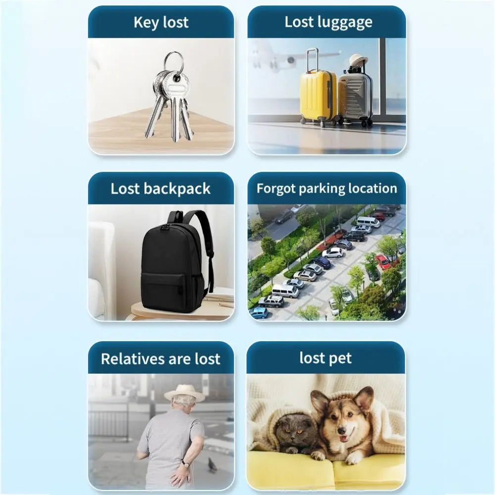 Bluetooth 5.0 Smart Anti-Loss GPS Tracker - Wireless Alarm Locator for Pets, Cars, Wallets & Keys