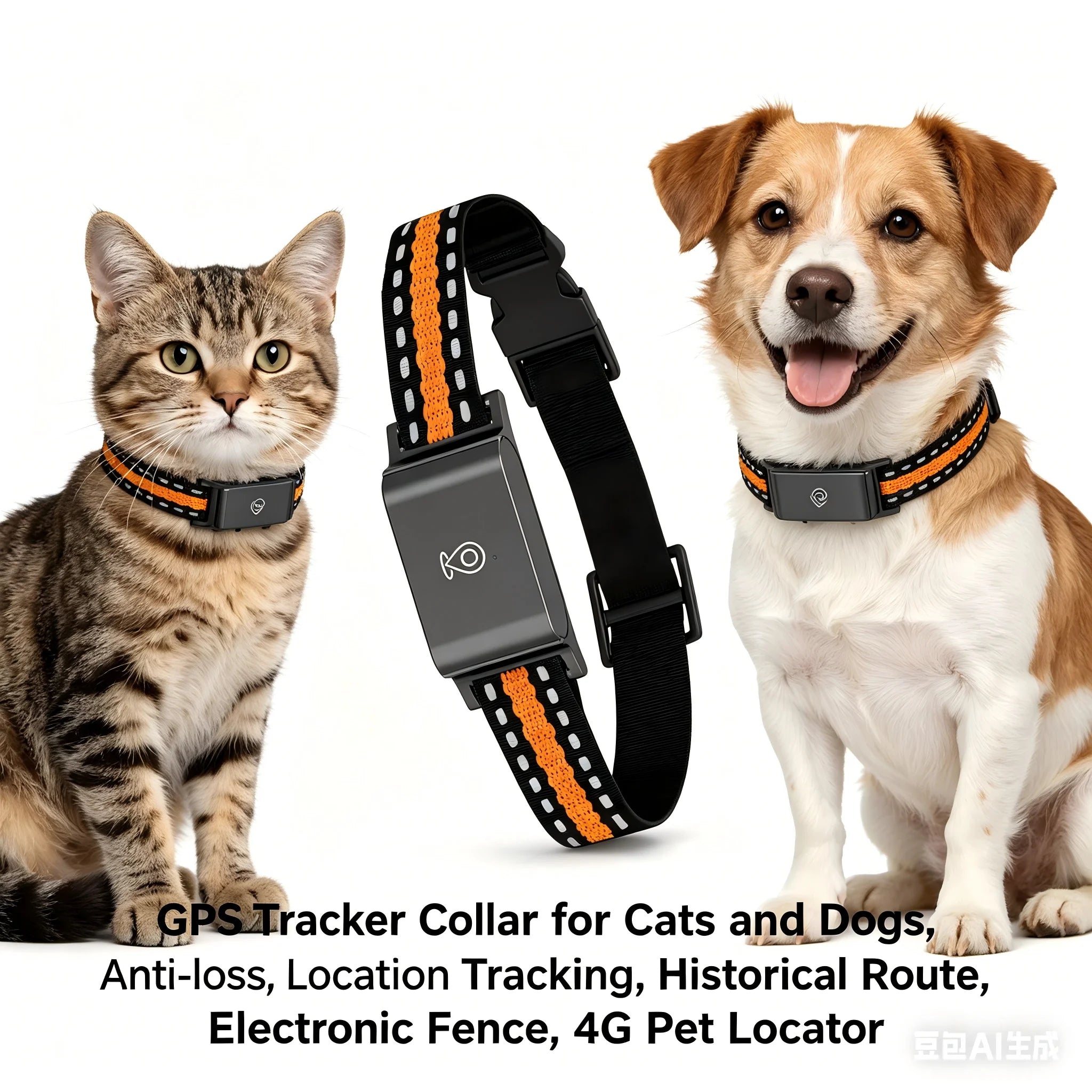 IP67 Waterproof GPS Smart Collar for Cats & Dogs - No Subscription WiFi Real-Time Anti-Loss Tracker