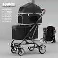 Double Layer Pet Stroller, Foldable Lightweight Dog Cat Carrier for Outdoor Travel, Portable Pet Carriage