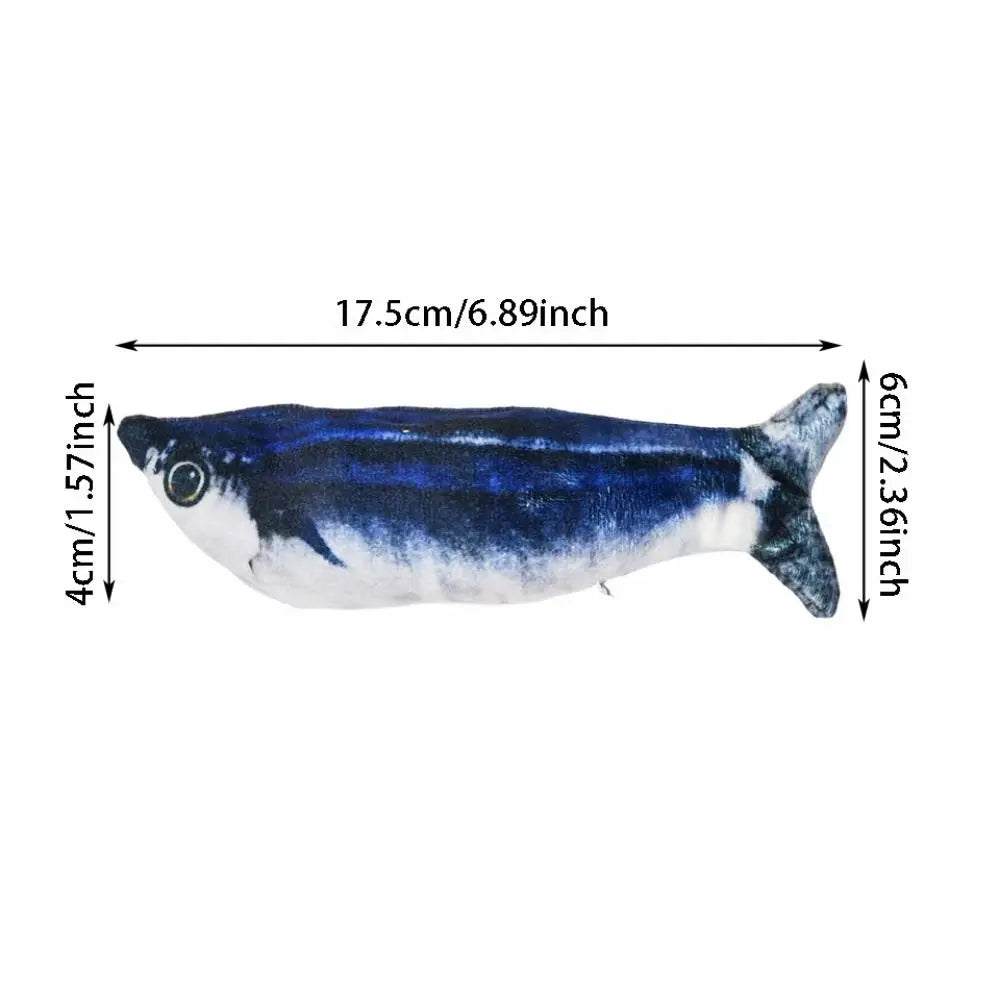 Electric Plush Wagging Fish Cat Toy — 3 Flapping Modes Tap-Activated Motion Sensor (1–3 Pack)