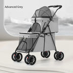 Foldable Pet Stroller for Cats Small Dogs Lightweight Portable Design with Safety Belt Outdoor Travel Pet Carrier Pet Walking