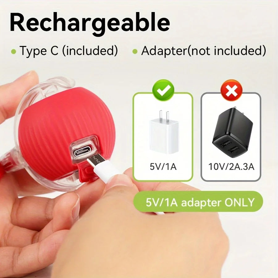 Auto Rolling Ball Cat Toy with Tail — Rechargeable Smart Electric Mouse Teaser for Cats