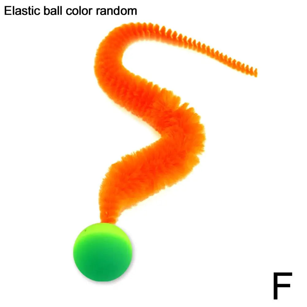 Fluffy Tail Bouncy Ball Cat Teaser Toy — Elastic Simulation Prey Bite Tool