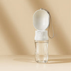 Leak-proof Outdoor Dog Water Bottle with Filter Sealed Dog Water Dispenser Separate Wet and Dry Areas Press Design