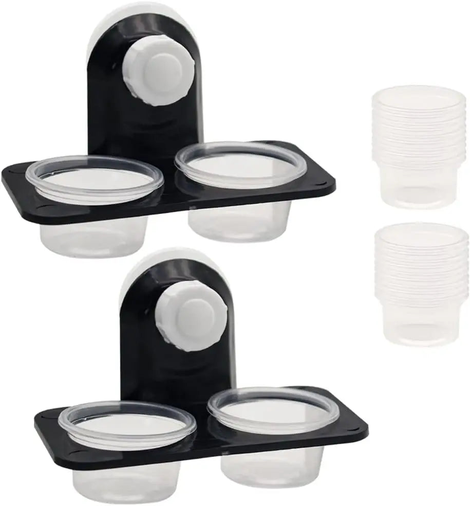 Gecko Feeder Ledge with Detachable Suction Cup Reptile Feeding Dish for Lizard Tortoise Spider Reptile Tank Accessories