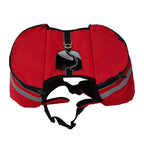 Dog Backpack Portable Outdoor Sports Puppy Hiking Camping Travel Breathable Saddlebag Red Size S Reflective Waterproof Oxford