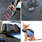 Dog Backpack Portable Outdoor Sports Puppy Hiking Camping Travel Breathable Saddlebag Red Size S Reflective Waterproof Oxford