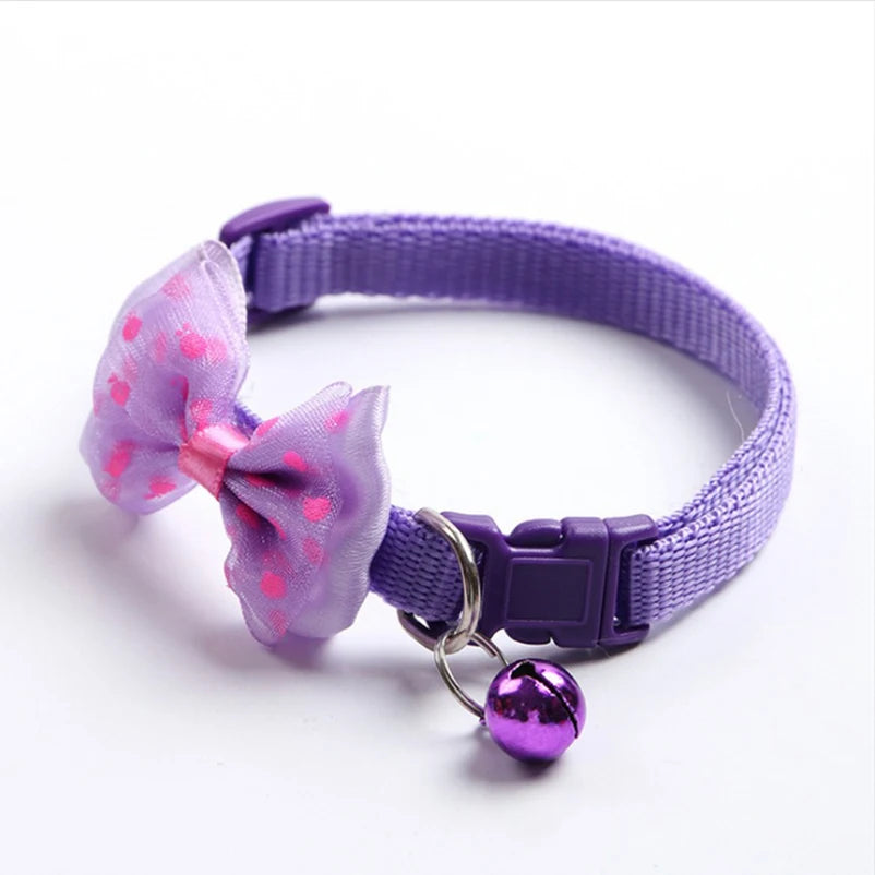 Adjustable Bow Bell Collar Set for Cats & Dogs — Soft Universal Fit