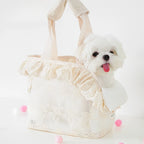 Pet Outing Bag Portable Breathable Shoulder Bag Teddy Small Dog Lace Handheld Walking Dog Cat Carrier