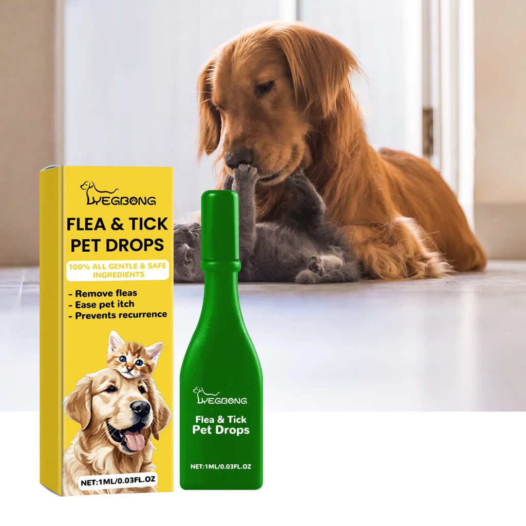 Anti-Flea Treatment Drops for Cats and Dogs (Tick & Lice Remover, Multi-Size)