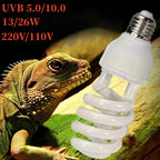 UVB 5.0 10.0 Reptile Heating Lamp 13W /26W UV Energy Saving Bulb Terrarium Basking Reptile Light Turtle Lizard Snake Lamps