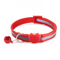 Reflective Cat Head Pattern Cat Collar with Bell — Adjustable Decorative Kitten Neck Strap