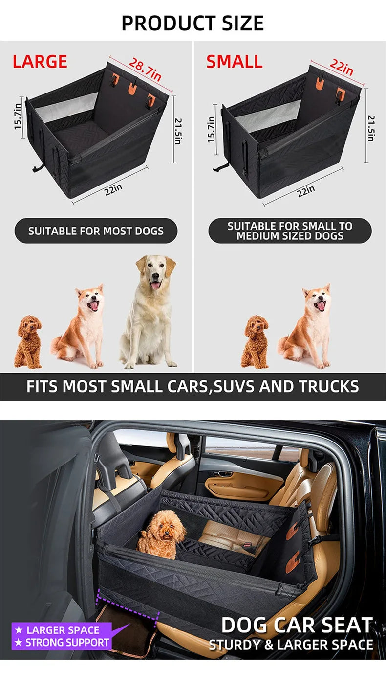 Car Pet Bed, Ventilated Design for Medium Large Dogs Cats, Backseat Dog Bed, Waterproof Car Seat Protector, Travel Pet Mat