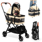 Pet Stroller with Detachable Carrier - Ideal for Small to Medium Dogs Cats - Compact Convenient Design - Easy Assembly Pet Stro