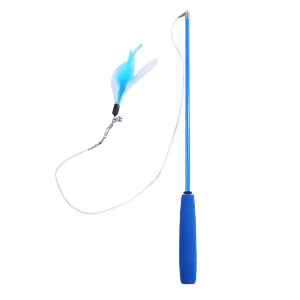 3-Section Telescopic Cat Teaser Wand — Durable Interactive Fishing Pole Stick for Cats