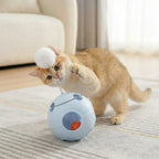 Auto-Rotating Spring Cat Teaser Ball with Feather & Bell — Tumbler Exercise Football Cat Toy