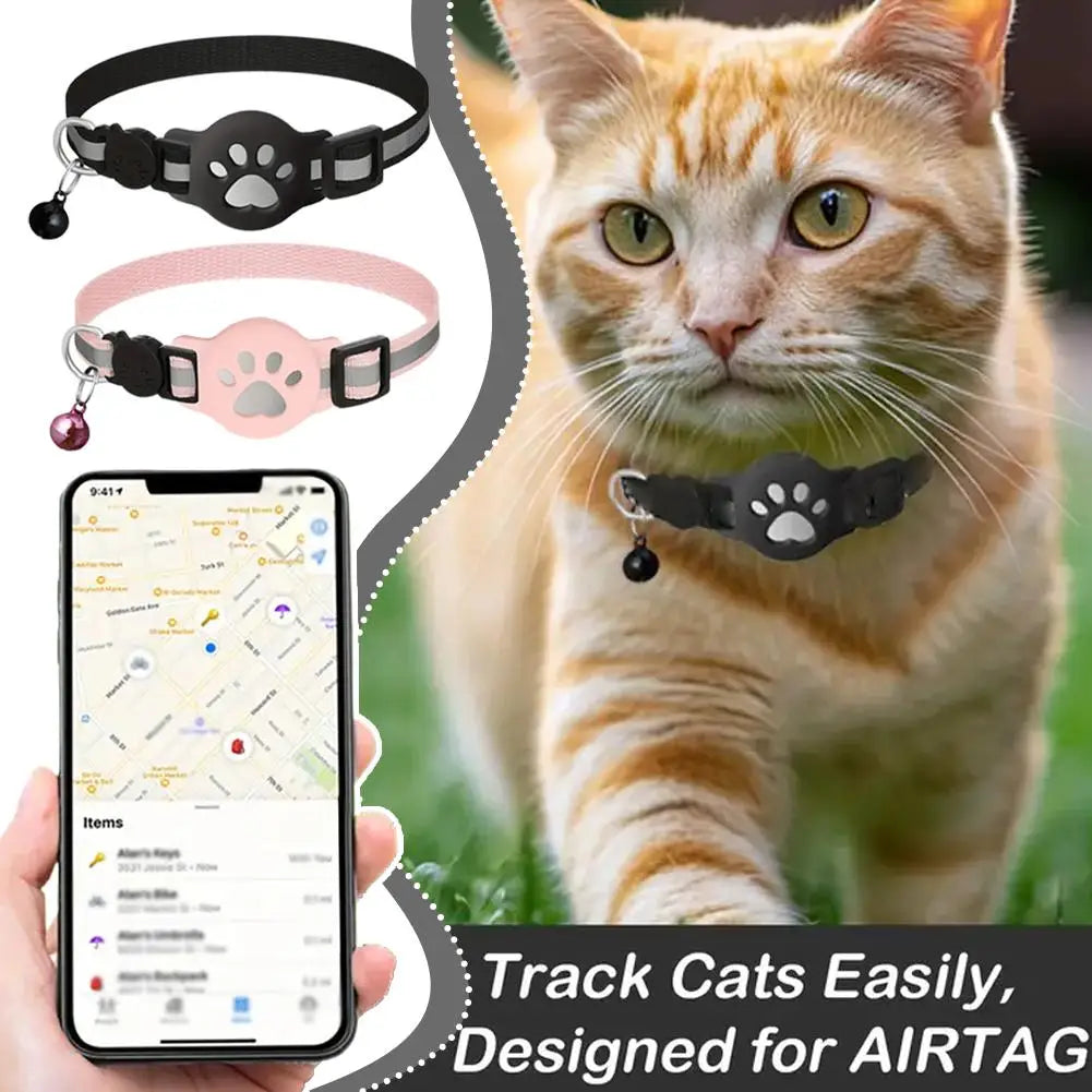 Waterproof GPS Tracker with Reflective Collar, Geo-Fence & History Tracking for Cats & Dogs
