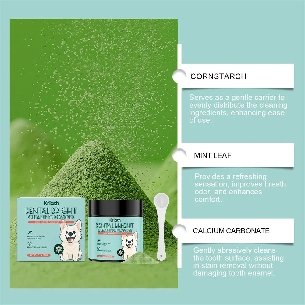 Dog Dentals Care Powder Plaque And Tartar Pet Tooth Whitening Powder Freshens Dog Breath Instantly Post-Meal Teeth Cleaning
﻿
