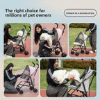 Crossborder Pet Stroller Cat Dog Teddy Lightweight Portable Foldable Outdoor Travel Pet Trolley Trolley for Dog Pet Stoller