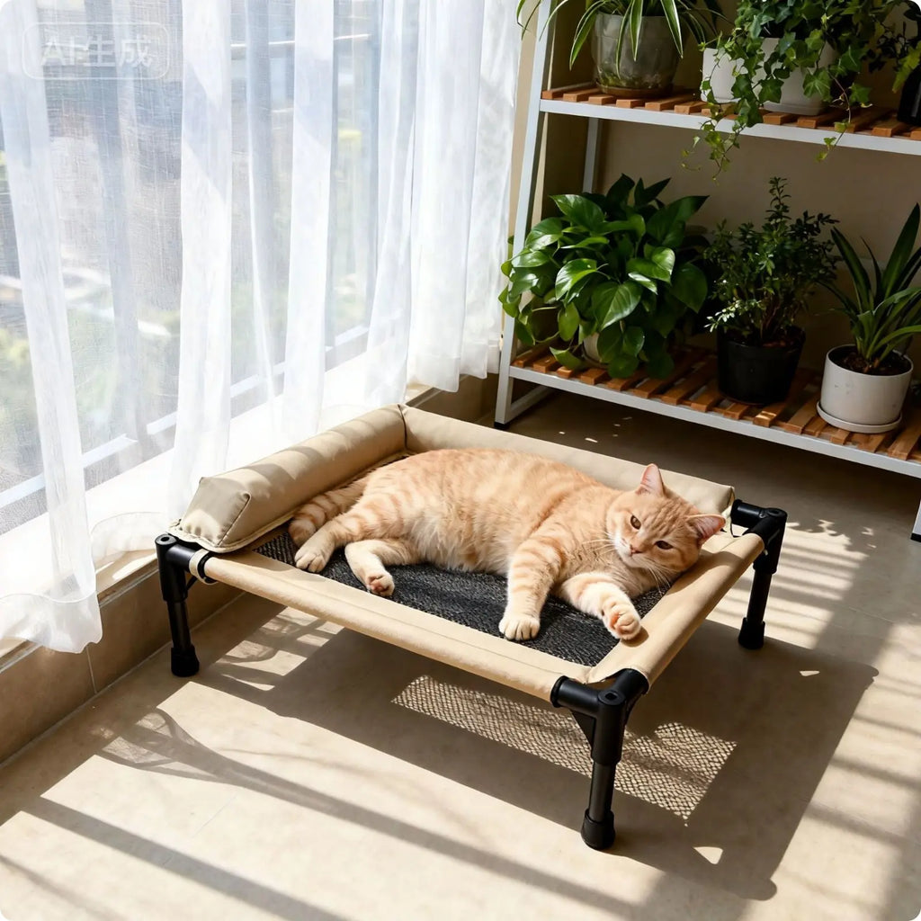 Raised Cooling Pet Cot for Small Dogs (Washable)