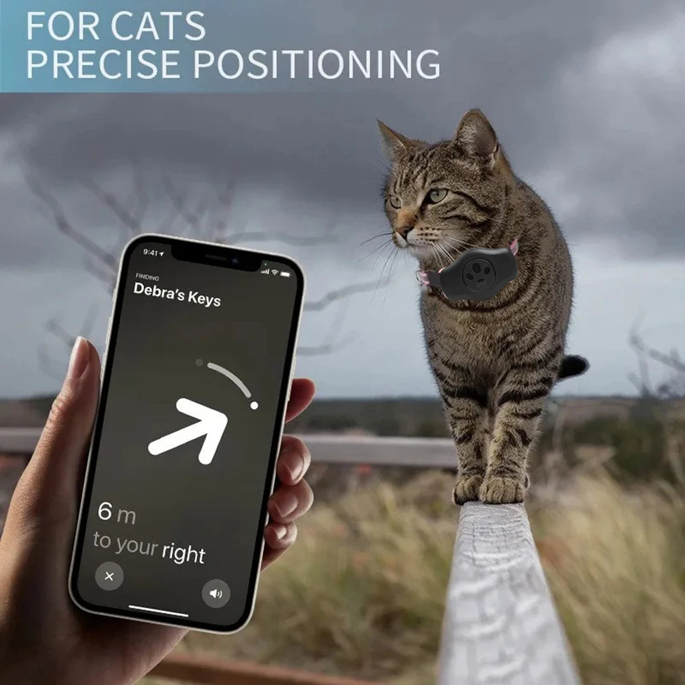 JUSTLAN IPX8 Waterproof AirTag Protective Shell for Cats & Dogs - Anti-Loss Collar GPS Tracker Case