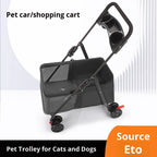 STLFLuxury Foldable Pet Outdoor Stroller Lightweight Detachable Mesh Storage Basket