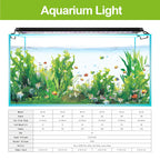 Dimmable Aquarium LED Light with Timer (30–60cm, Power-Off Memory, Plant Growth)