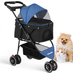 Portable Foldable Pet Stroller with Canopy (Small Dogs & Cats)