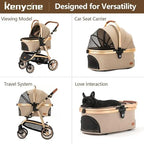 High Quality Luxury Pet Stroller for Small Medium Dogs Large Cats with Removable Carrier