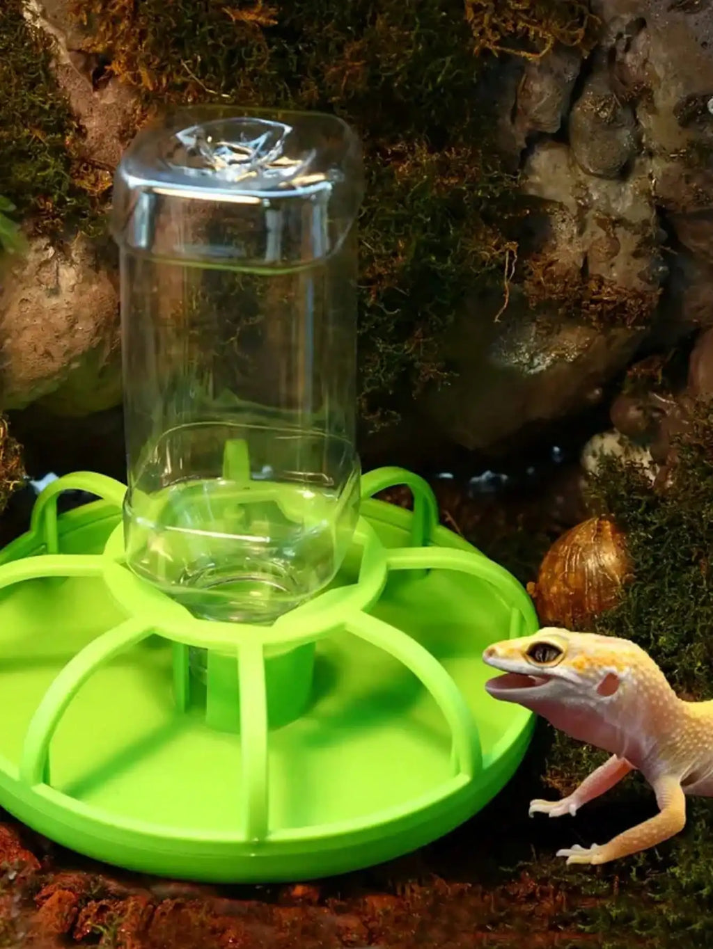 1pc Crawler Turtle Automatic Water Dispenser Climbing Pet Land Turtle Lizard Palace Keeping Box Tank Landscape Water Basin